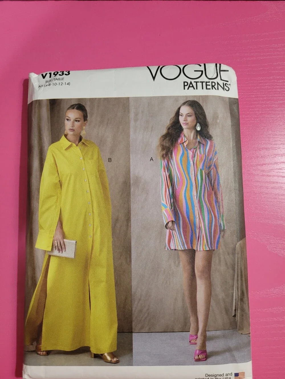 Vogue Misses' Shirt Dress Sewing Pattern V1933 Size 6-14 (1454)